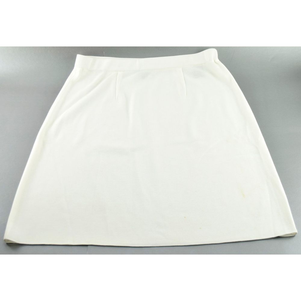 Misook White Woven Skirt Large